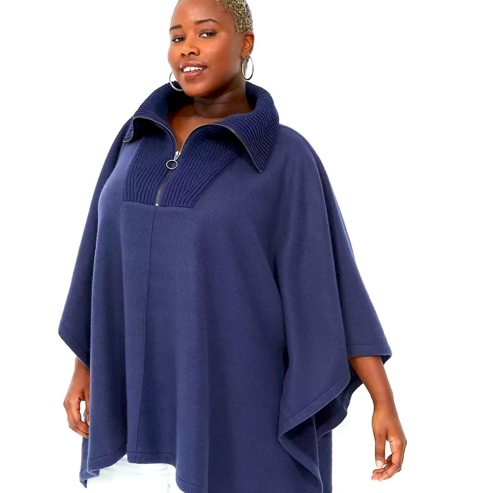 Lane Bryant Relaxed Sweater-collar Poncho/Cape Sz 26/28. NWT